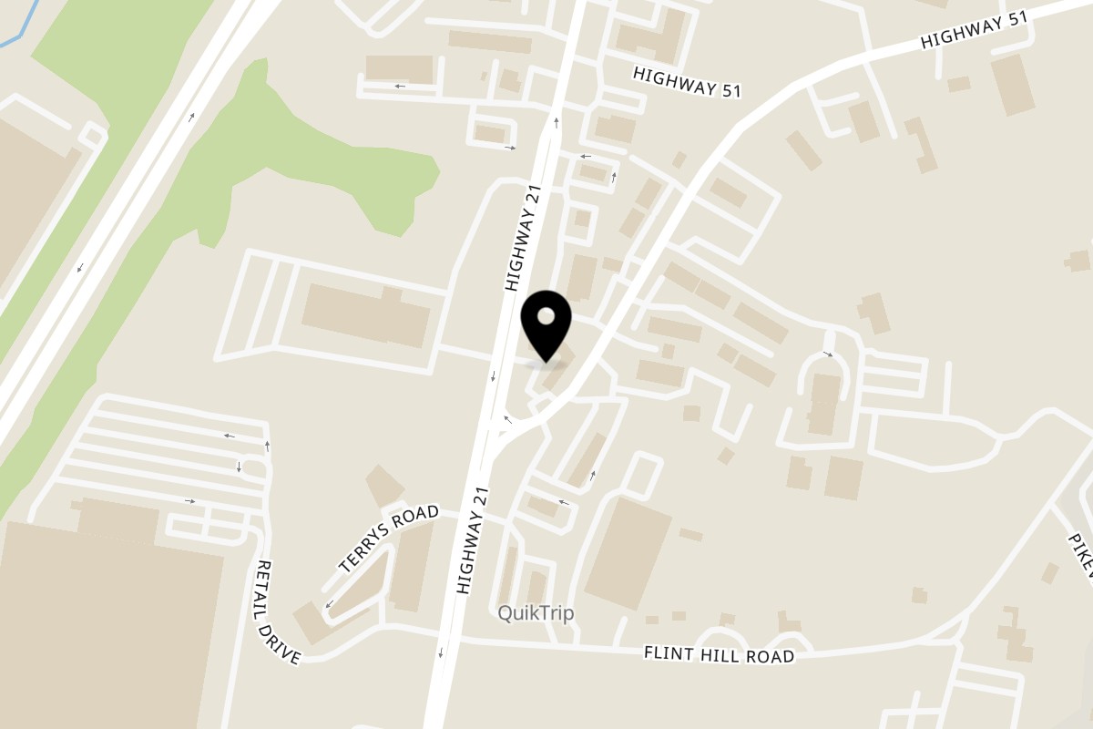 Map showing the location of La Calentana Shop and Taqueria on 3312 US-21 in Fort Mill